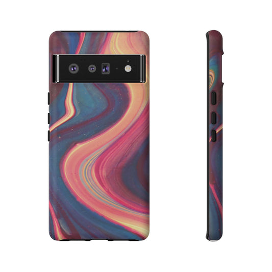 Abstract Swirl Tough Phone Case — Colorful Marble Protective Cover  