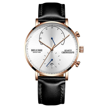 Quartz Watch Men Watches Modern Chronograph Men Watch Leather Strap Watches Man Imitation Luxury Belushi 537 Men'S Sports Watch Utrano