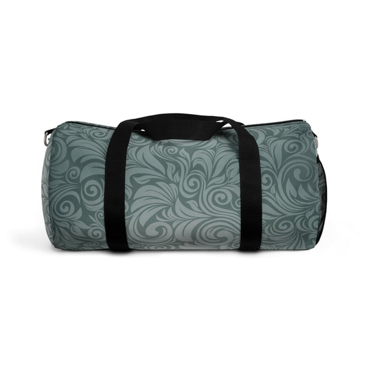 Swirl Pattern Duffel Bag — Teal Vintage Floral Travel Gym Bag  