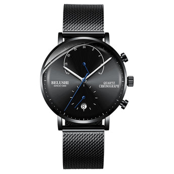 Quartz Watch Men Watches Modern Chronograph Men Watch Leather Strap Watches Man Imitation Luxury Belushi Men'S Sports Watch Utrano