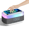 Intelligent Multifunctional Alarm Clock Bluetooth Speaker Wireless Charger Fast Charge Clock Atmosphere Night Light Home Decor  