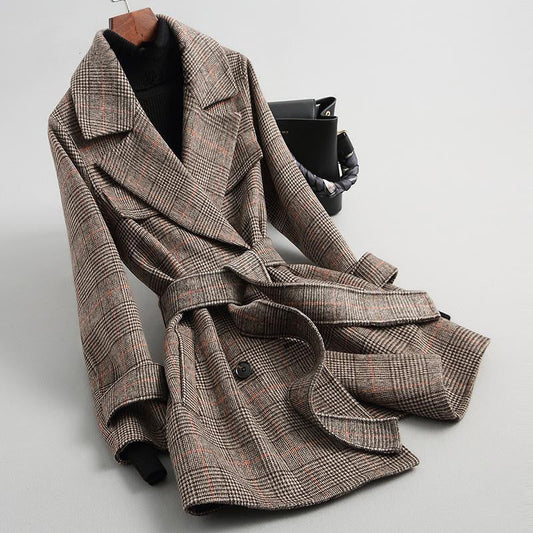 Women's Fashion Cashmere Tweed Coat