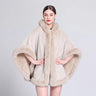 Shawl Outer Match Cloak Fleece-lined Thickened Imitation Fur Collar Cape And Shawl Coat  