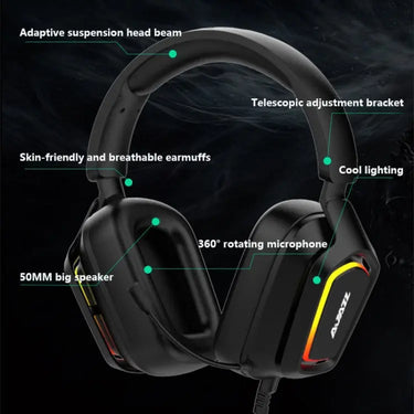 Ajazz AX368 Computer Game Audio Recognition RGB Headset, AX368 7.1 Channel Version Black, AX368 3.5mm Version Pink, AX368 3.5mm Version Black, AX368 7.1 Channel Version Pink Utrano