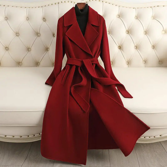 Autumn And Winter Temperament Korean Style Woolen Coat Women  