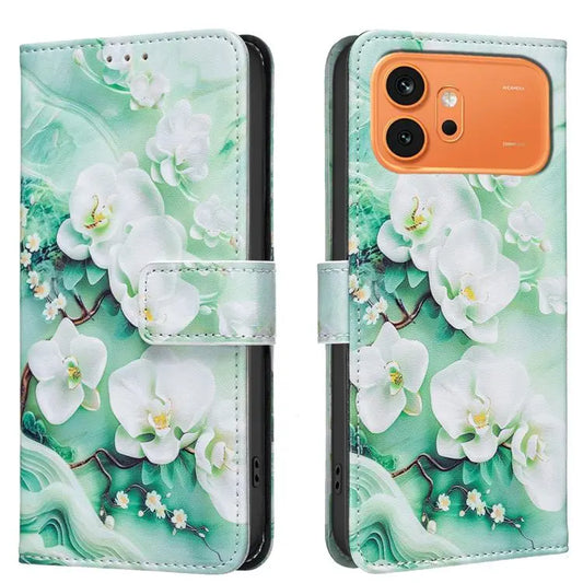 BF42 Color Painting Leather Phone Case, For Honor 600 Global  For Honor 600 Global / Pink Flower