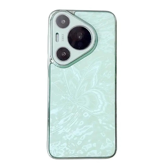 Butterfly Pattern Electroplated PC + Glass Phone Case, For Huawei Pura 70  