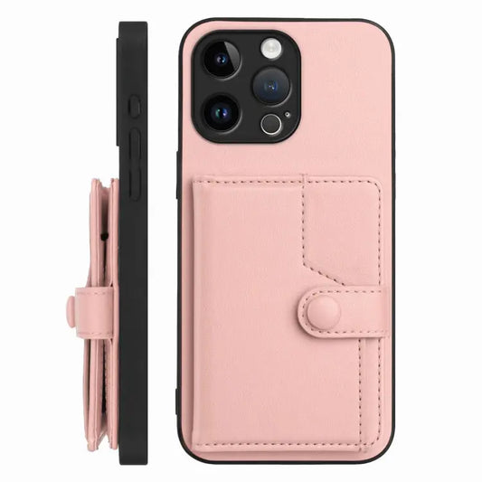 Button Card Bag RFID Anti-theft Phone Case, For iPhone 15 Pro Max, For iPhone 15 Pro, For iPhone 15 Plus, For iPhone 15  