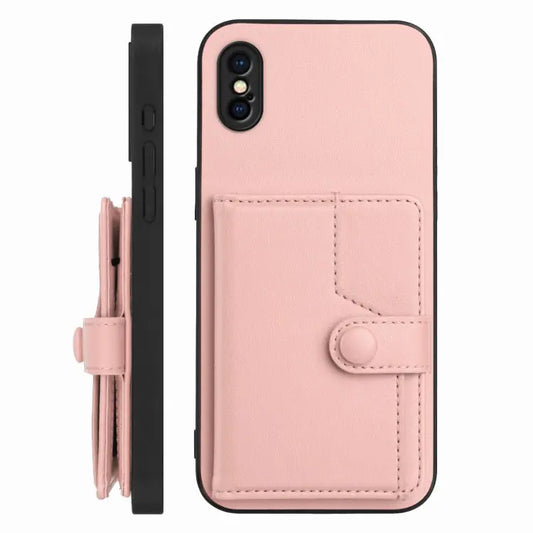 Button Card Bag RFID Anti-theft Phone Case, For iPhone XS / X, For iPhone XR, For iPhone XS Max, For iPhone 8 Plus / 7 Plus  