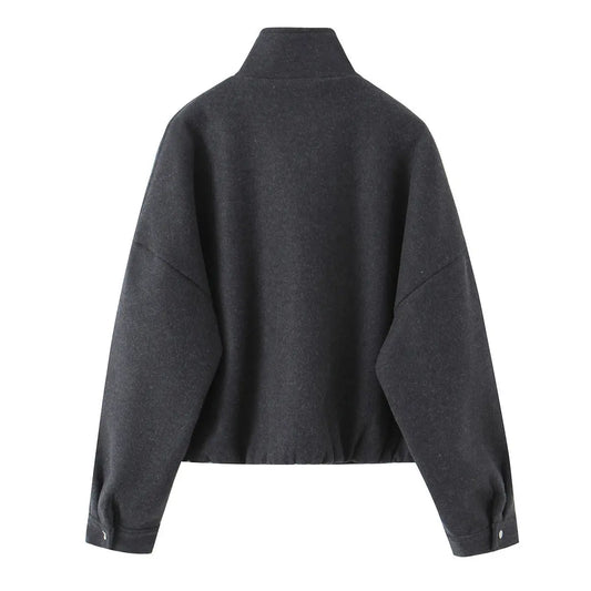 Casual versatile style stand up collar flight jacket top coat  