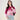 Chic Pink Gradient Long Sleeve Knit Cardigan Coat for Women, Autumn Winter Stylish Short Woolly Top  