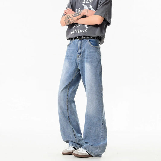 Cleanfit Washed Blue Jeans Men Lightweight Clean Style Casual Pants  