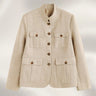 Commuter Style Multi-Button Structured Stand-Up Collar Workwear Jacket for Women French Chic Blazer  