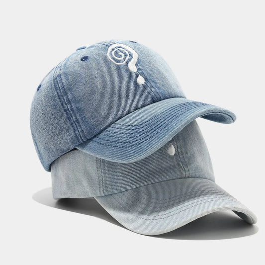 Creative Denim Question Mark Pattern Baseball Cap  