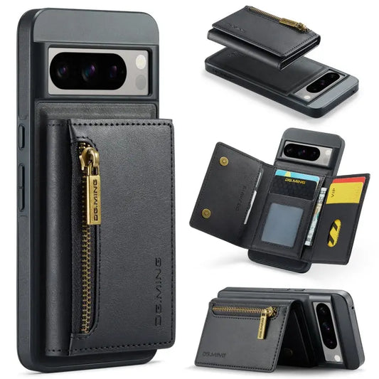 DG.MING M5 Series Zip RFID Multi Card Detachable Leather Phone Case, For Google Pixel 8 Pro, For Google Pixel 8  