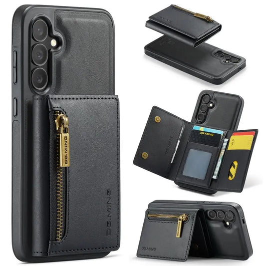 DG.MING M5 Series Zip RFID Multi Card Detachable Leather Phone Case, For Samsung Galaxy S24 FE 5G, For Samsung Galaxy S24 Ultra 5G, For Samsung Galaxy S24+ 5G, For Samsung Galaxy S24 5G  