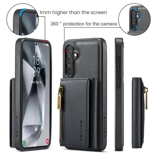 DG.MING M5 Series Zip RFID Multi Card Detachable Leather Phone Case, For Samsung Galaxy S24 FE 5G, For Samsung Galaxy S24 Ultra 5G, For Samsung Galaxy S24+ 5G, For Samsung Galaxy S24 5G  
