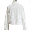 Denim Jacket Women Plus Size Embellished Beaded Coat Female Student Light Blue Jacket Loose Fit  