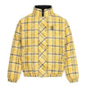 Double sided plaid stand up collar cotton jacket  