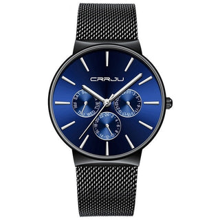 CRRJU Top Brand Luxury Men Watches Waterproof Ultra Thin Date Wrist Watch Male Mesh Strap Casual Quartz Clock Utrano
