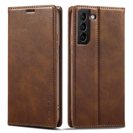 LC.IMEEKE RFID Anti-theft Leather Phone Case, For Samsung Galaxy S21+ 5G  