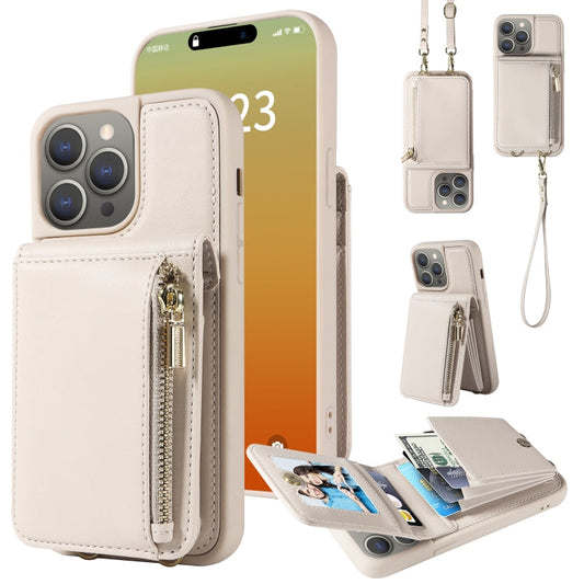 Crossbody Lanyard Zipper Wallet Leather Phone Case, For iPhone 15 Pro Max, For iPhone 15 Pro, For iPhone 15 Plus, For iPhone 15  