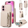 Crossbody Lanyard Zipper Wallet Leather Phone Case, For iPhone 17 Pro Max, For iPhone 17 Pro, For iPhone 17, For iPhone Air  