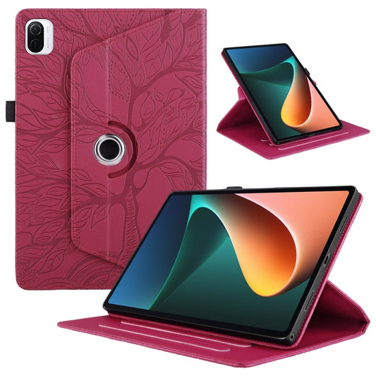 Tree Life Embossed Rotation Leather Tablet Case, For Xiaomi Pad 5 / 5 Pro  