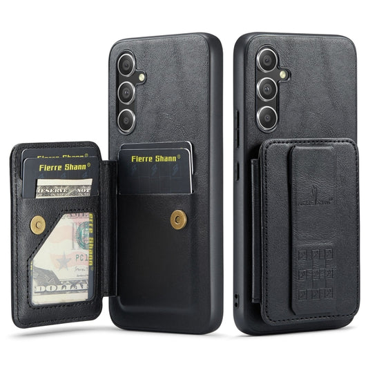 Fierre Shann Oil Wax Cow Leather Card Holder Back Phone Case, For Samsung Galaxy A34 5G, For Samsung Galaxy A54 5G, For Samsung Galaxy S23 Ultra 5G, For Samsung Galaxy S23+ 5G