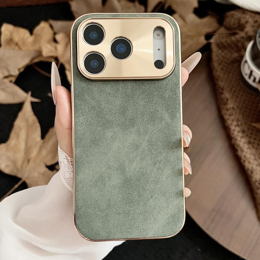 Electroplating Lambskin Leather Phone Case, For iPhone 17 Pro Max, For iPhone 17 Pro, For iPhone 17, For iPhone 16 Pro Max, For iPhone 16 Pro, For iPhone 16 Plus  