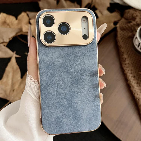 Electroplating Lambskin Leather Phone Case, For iPhone 17 Pro Max, For iPhone 17 Pro, For iPhone 17, For iPhone 16 Pro Max, For iPhone 16 Pro, For iPhone 16 Plus  
