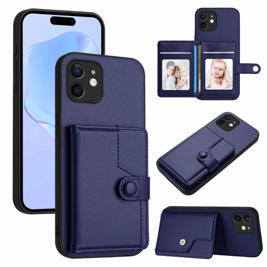 Button Card Bag RFID Anti-theft Phone Case, For iPhone 13 mini, For iPhone 12, For iPhone 12 Pro Max, For iPhone 12 Pro  