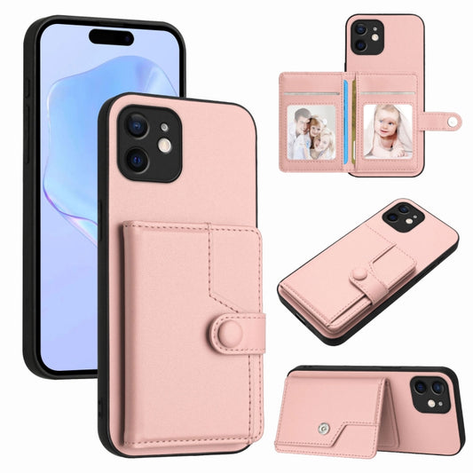Button Card Bag RFID Anti-theft Phone Case, For iPhone 12 mini, For iPhone 11 Pro Max, For iPhone 11, For iPhone 11 Pro  