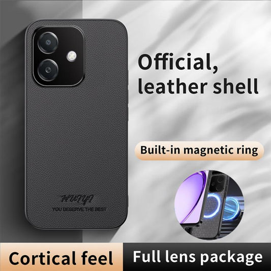 HUIYI Leather Magnetic Phone Case, For OPPO Reno12 Pro 5G Global, For OPPO Reno12 5G Global, For OPPO A60 4G, For OPPO K12  