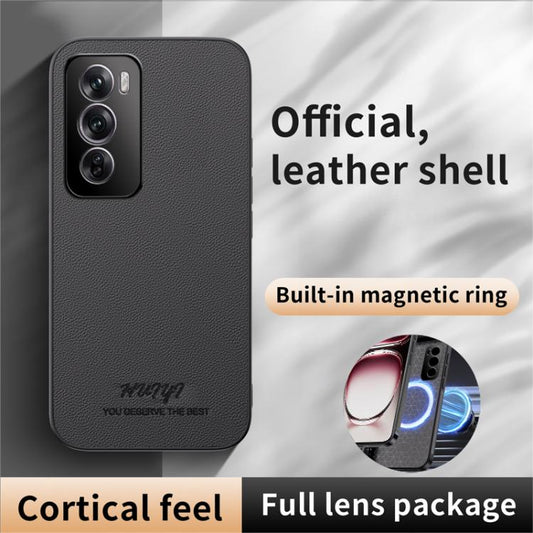 HUIYI Leather Magnetic Phone Case, For OPPO Reno12 Pro 5G Global, For OPPO Reno12 5G Global, For OPPO A60 4G, For OPPO K12  