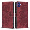 Mandala Embossed Retro Frosted Leather Phone Case, For iPhone 16, For iPhone 15 Pro Max, For iPhone 15 Pro, For iPhone 15 Plus  