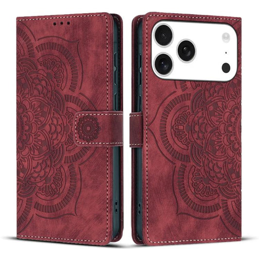 Mandala Embossed Retro Frosted Leather Phone Case, For iPhone 17 Pro Max, For iPhone 17 Pro, For iPhone 17, For iPhone Air  