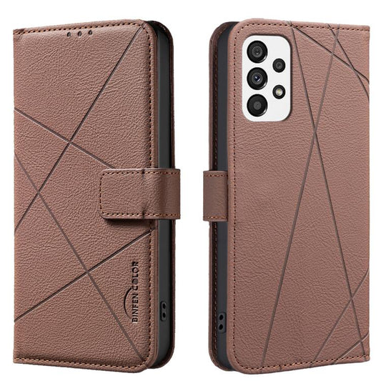 Geometric Pattern RFID Leather Phone Case, For Samsung Galaxy A73 5G, For Samsung Galaxy A33, For Samsung Galaxy A52 / A52S, For Samsung Galaxy A03S / A02S  