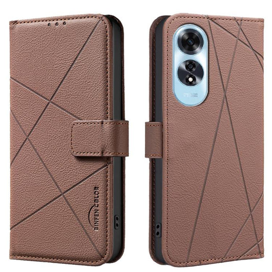 Geometric Pattern RFID Leather Phone Case, For OPPO A38 4G / A18 4G, For OPPO A58 4G, For OPPO A78 4G, For OPPO A98 5G / F23 / A1  