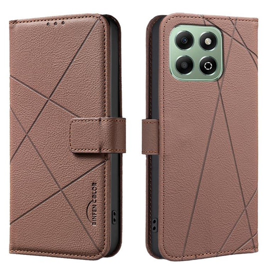 Geometric Pattern RFID Leather Phone Case, For Honor X6B, For Honor 200 Lite, For Honor X8B, For Honor X9B / Magic6 Lite  