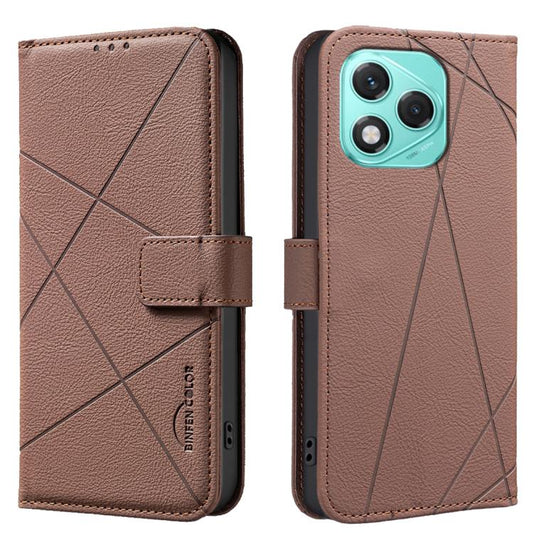 Geometric Pattern RFID Leather Phone Case, For Honor 400 Lite Global, For Honor 400 Global 156.5mm, For Honor X8C, For Honor X9C 5G / Magic7 Lite  