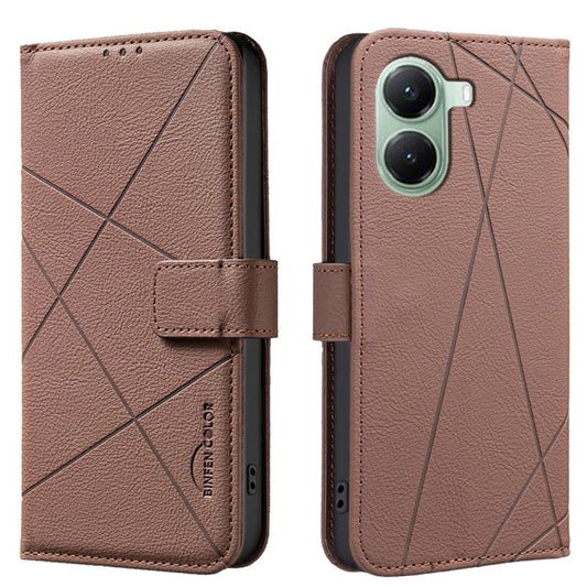 Geometric Pattern RFID Leather Phone Case, For Redmi Turbo 4, For Redmi 14C, For Redmi Note 14 5G, For Redmi Note 14 Pro 4G  