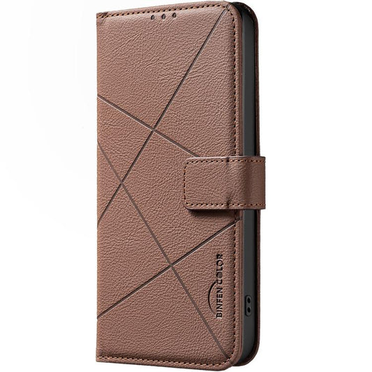 Geometric Pattern RFID Leather Phone Case, For Redmi Turbo 4, For Redmi 14C, For Redmi Note 14 5G, For Redmi Note 14 Pro 4G  