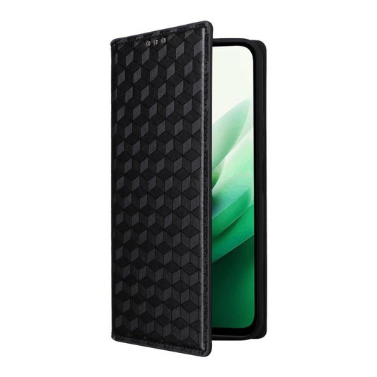 Cubic Grid Texture Flip Leather Phone Case, For Redmi K80 / K80 Pro, For Redmi Note 14 Pro 4G Global, For Redmi Note 14 4G 163.25mm, For Redmi Note 14 Pro+ 5G