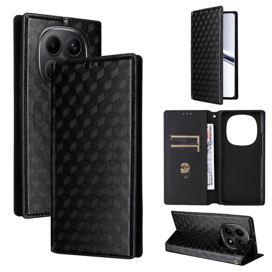 Cubic Grid Texture Flip Leather Phone Case, For Redmi K80 / K80 Pro, For Redmi Note 14 Pro 4G Global, For Redmi Note 14 4G 163.25mm, For Redmi Note 14 Pro+ 5G  