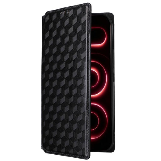 Cubic Grid Texture Flip Leather Phone Case, For Redmi Note 15 Pro 5G Global 163.6mm, For Redmi Note 15 5G Global 164mm, For Redmi 15 5G Global / 15 4G SEA 169mm, For Redmi 15 5G / 4G EU 171mm  