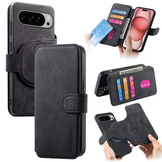 CaseNeo MagSafe RFID Anti-theft Retro Leather Phone Case, For Google Pixel 11 Pro XL, For Google Pixel 10a, For Google Pixel 10 Pro XL / 9 Pro XL, For Google Pixel 10 / 10 Pro / 9 / 9 Pro  