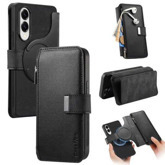 CaseNeo MagSafe RFID Anti-theft Zipper Wallet Retro Leather Phone Case, For Galaxy S25 Edge 5G, For Galaxy S25 5G, For Galaxy S25+ 5G, For Galaxy S25 Ultra 5G  