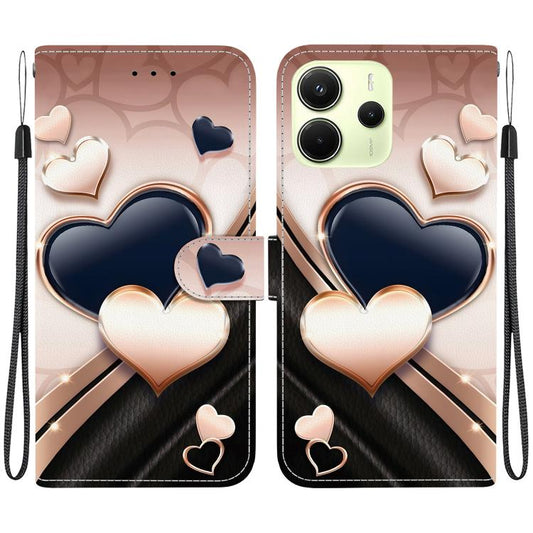 Crystal Texture Colored Drawing Leather Phone Case, For Redmi Note 14 4G 164.84mm, For Redmi Note 14 Pro 5G / Note 14 Pro+ 5G  