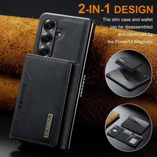 DG.MING M2 Series 3-Fold Multi Card Bag hybrid Magnetic Phone Case with Long Lanyard, For Galaxy Z Fold7 5G, For Samsung Galaxy Z Flip7 5G